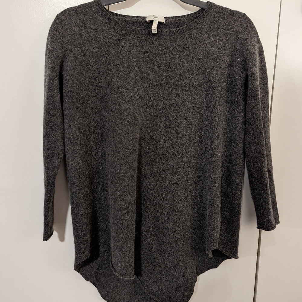 Joie Wool-Cashmere Grey Asymmetrical Sweater